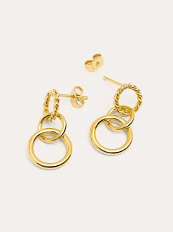 Pendientes Circles Twist Baño Oro