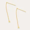 Pendientes Falling Spark Plata Baño Oro