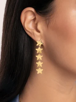 Pendientes Five Stars Acero Baño Oro
