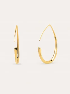 Pendientes Gota Arch Acero Baño Oro