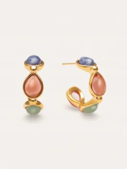 Pendientes Gota Stones Acero Baño Oro
