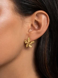 Pendientes Jasmine Acero Baño Oro