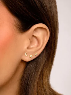 Pendientes Kids Moon Spark Plata Baño Oro
