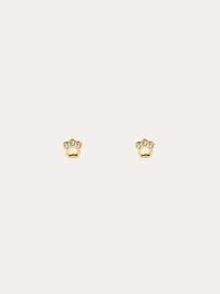 Pendientes Kids Paw Plata Baño Oro