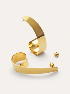 Pendientes Long Caracola Acero Baño Oro