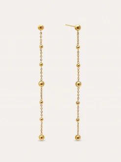 Pendientes Long Drop Bomb Acero Baño Oro