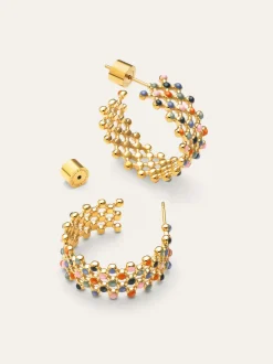 Pendientes Mini Bomb Enamel Acero Baño Oro