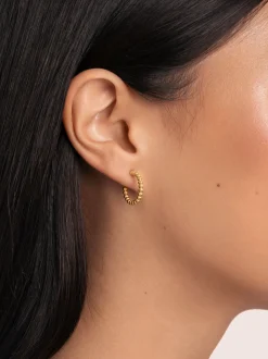 Pendientes Pebble Dots S Acero Baño Oro