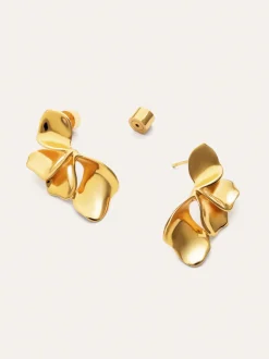 Pendientes Petal Acero Baño Oro