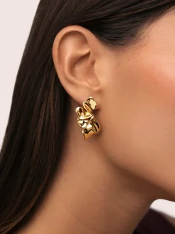 Pendientes Petal Acero Baño Oro