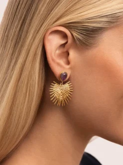 Pendientes Purple Catalina Acero Baño Oro