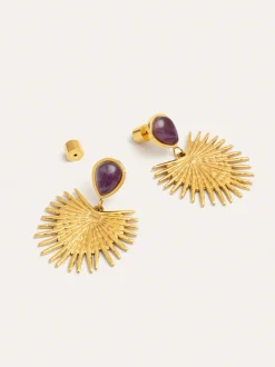 Pendientes Purple Catalina Acero Baño Oro