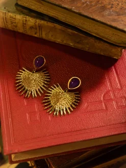 Pendientes Purple Catalina Acero Baño Oro