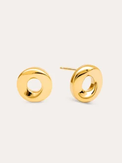 Pendientes Órbita Acero Baño Oro