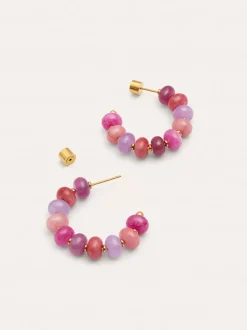 Pendientes Rosé Stones Acero Baño Oro
