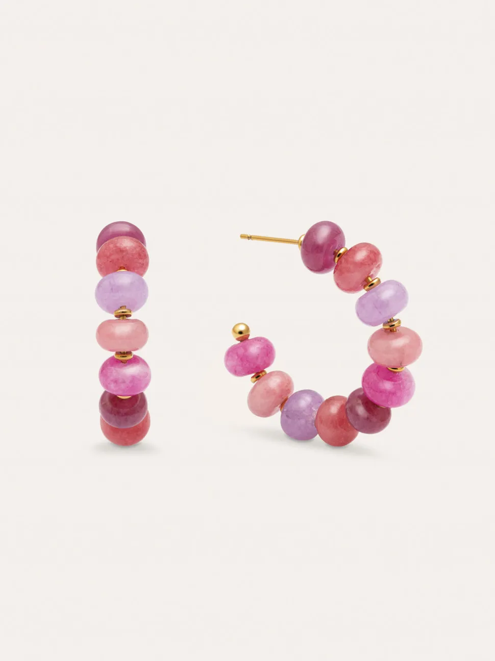 Pendientes Rosé Stones Acero Baño Oro