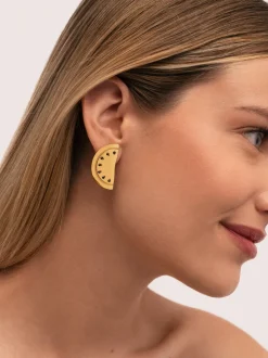 Pendientes Sandía Acero Baño Oro