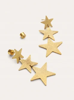 Pendientes Shinning Stars Acero Baño Oro