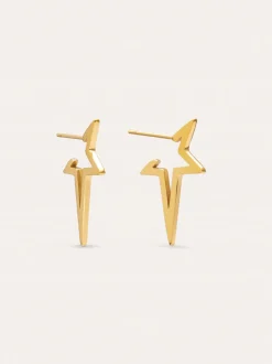 Pendientes Star Punk Acero Baño Oro
