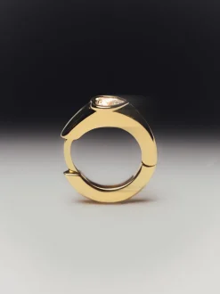 Pendiente Suelto Aro Heart Baño Oro