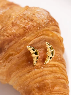 Pendiente Suelto Croissant Baño Oro