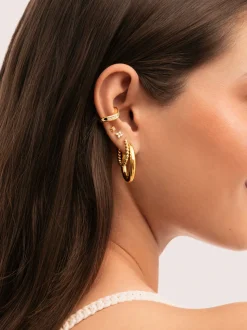 Pendiente Suelto Ear Cuff Hailey Baño Oro