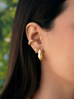Pendiente Suelto Ear Cuff Hailey Baño Oro