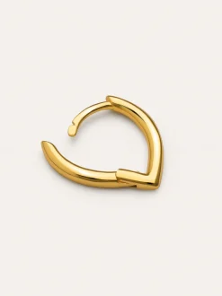 Pendiente Suelto Gota Plata Baño Oro