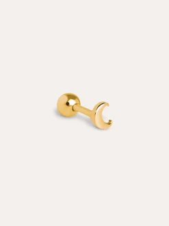Pendiente Suelto Mini Moon Plata Baño Oro