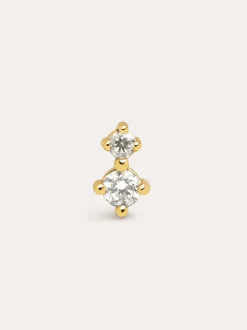 Pendiente Suelto Petite Plata Baño Oro