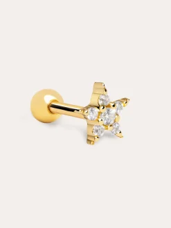 Pendiente Suelto Starlight Plata Baño Oro