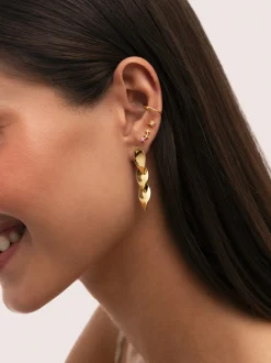 Pendiente Suelto Stella Plata Baño Oro