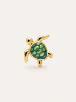 Pendiente Suelto Tortuga Baño Oro