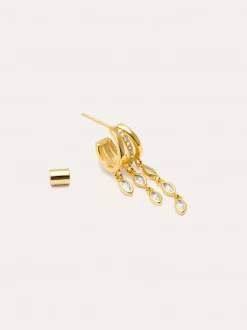 Pendiente Suelto Triple Drip Baño Oro