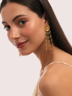 Pendientes Zafira Shells Acero Baño Oro