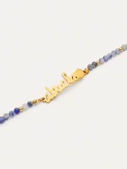 Pulsera Abuela Heart Cianita Acero Baño Oro