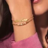 Pulsera Abuela Heart Plata Baño Oro
