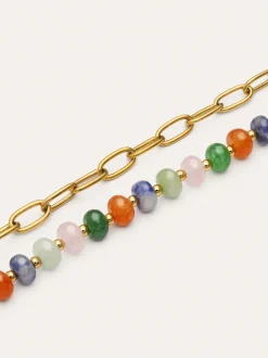 Pulsera Alpine Stones Acero Baño Oro