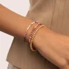 Pulsera Amulet Rodocrosita Acero Baño Oro