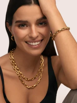 Pulsera Big Link Acero Baño Oro