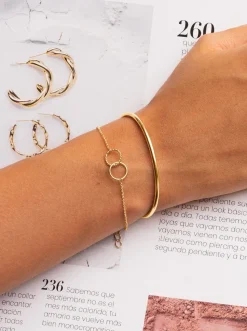 Pulsera Circles Twist Acero Baño Oro