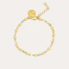 Pulsera Crystals Solar Acero Baño Oro