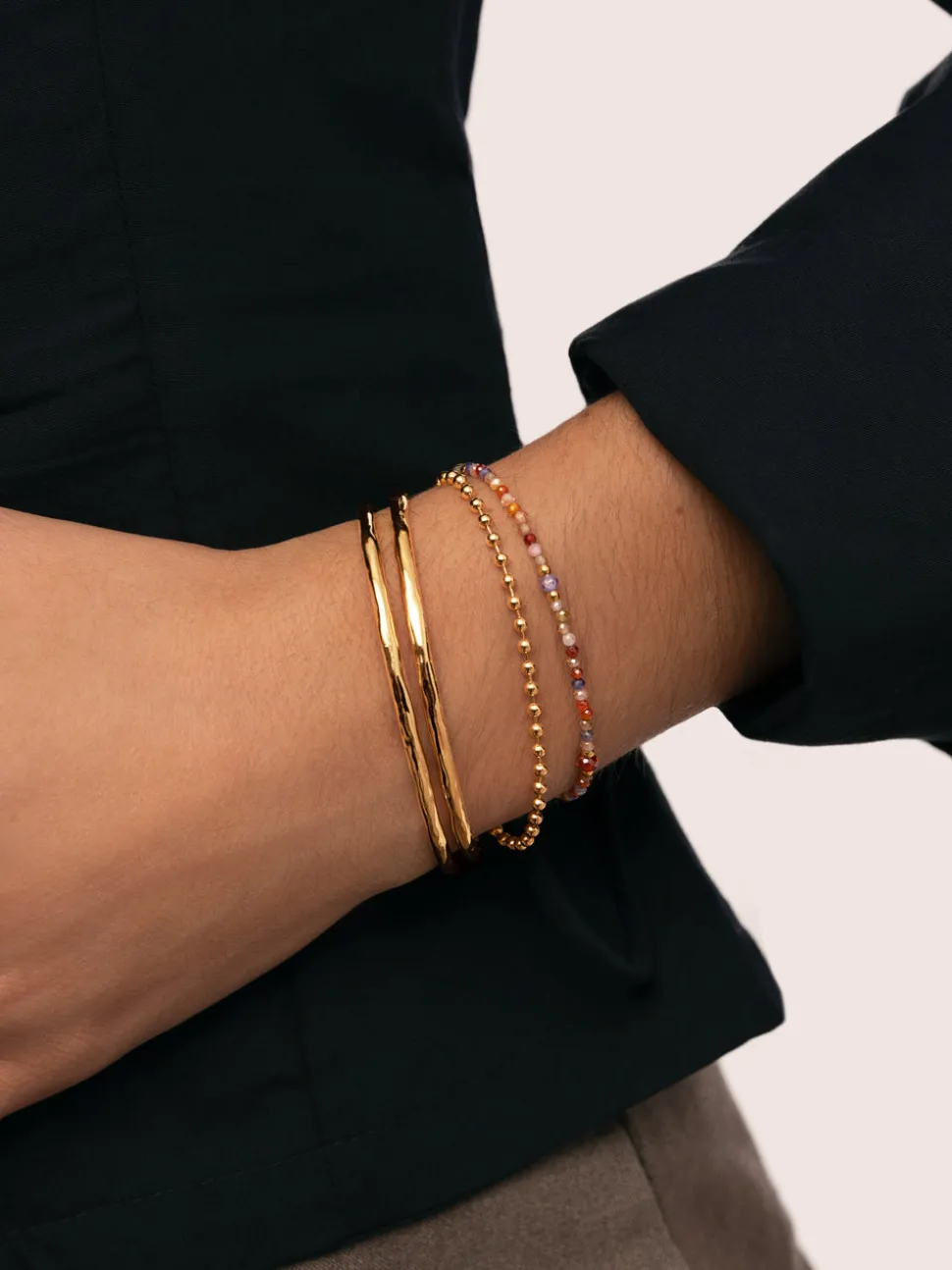 Pulsera Crystal Summer Acero Baño Oro