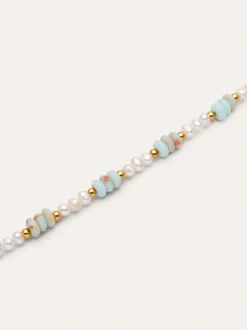 Pulsera Daylight Perlas Acero Baño Oro