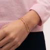 Pulsera Doble Carla Enamel Acero Baño Oro