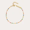 Pulsera Dots Colors Enamel Plata Baño Oro