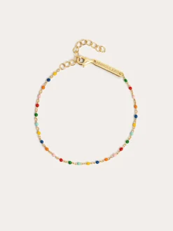 Pulsera Dots Colors Enamel Plata Baño Oro