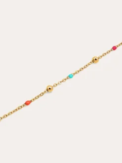 Pulsera Dots L Colors Enamel Acero Baño Oro