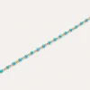Pulsera Dots Turquoise Enamel Acero Baño Oro