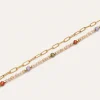 Pulsera Double Glam Acero Baño Oro